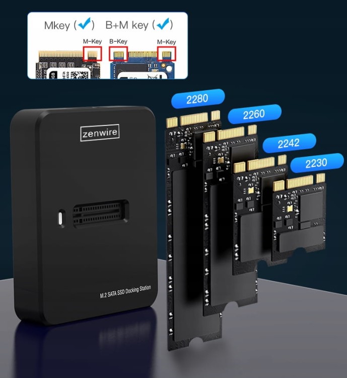 Adapter SSD M2 NVME PCie/SATA NGFF kieszeń na dysk obudowa M.2 USB-C 10 GB/s Zenwire SD-03 - zdjęcie 4