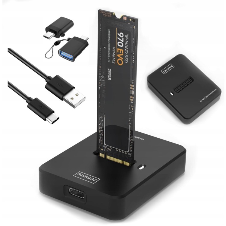 Adapter SSD M2 NVME PCie/SATA NGFF kieszeń na dysk obudowa M.2 USB-C 10 GB/s Zenwire SD-03 - zdjęcie 2