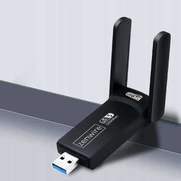 Adapter Karta Sieciowa USB 3.0 WiFi 1300Mb Zewnętrzna 5Ghz Zenwire WD-4605AC - zdjęcie 3