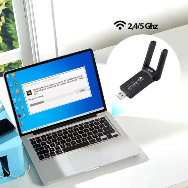 Adapter Karta Sieciowa USB 3.0 WiFi 1300Mb Zewnętrzna 5Ghz Zenwire WD-4605AC - zdjęcie 11