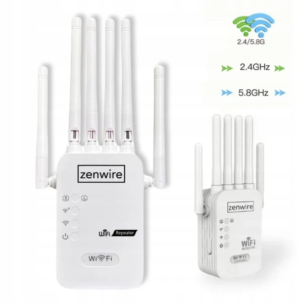 Mocny Wzmacniacz Sygnału Zasięgu Sieci Wifi 5G Repeater Zewnętrzny Extender Zenwire WD-R611U - zdjęcie 2