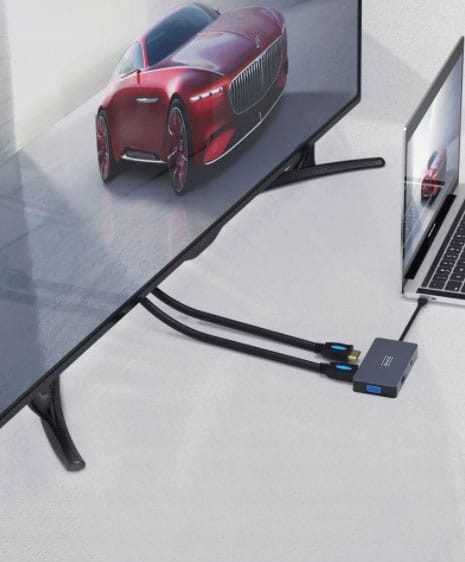 ADAPTER HUB 5W1 USB-C 2x HDMI 4K VGA USB 3.0 PD ZENWIRE - zdjęcie 5