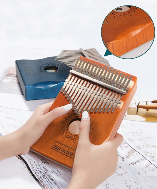 kalimba klawiszowa drewniana brązowa - zdjęcie 4